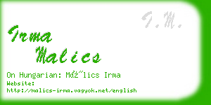 irma malics business card